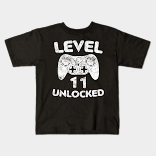 Level 11 Unlocked  11th Video Gamer Birthday Kids T-Shirt